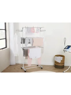 Wäscheständer in Weiß/ Grau - (B)126 x (H)160 x (T)57 cm