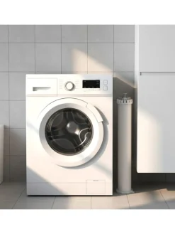 Wäscheständer in Weiß/ Silber - (H)121 x Ø112 cm