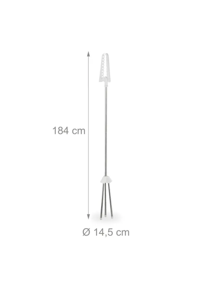 Wäscheständer Kleiderbügel in Silber/ Weiß - (B)62 x (H)150 x (T)52 cm