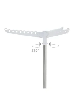 Wäscheständer Kleiderbügel in Silber/ Weiß - (B)62 x (H)150 x (T)52 cm