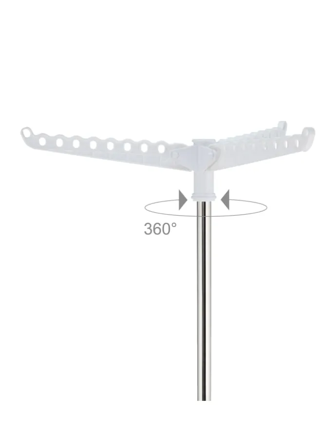 Wäscheständer Kleiderbügel in Silber/ Weiß - (B)62 x (H)150 x (T)52 cm