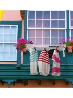 Wäscheständer Wandmontage 86cm in Silber