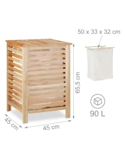 Wäschetruhe in Natur - 90 l