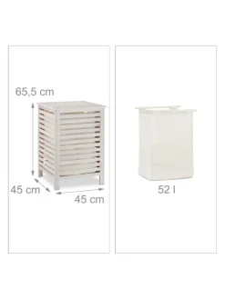 Wäschetruhe in Weiß - 52 l