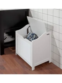 Wäschetruhe in Weiß - (B)50 x (H)53 x (T)35cm