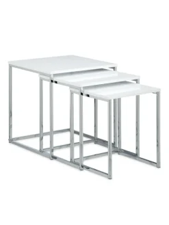 3x Beistelltisch in Weiß