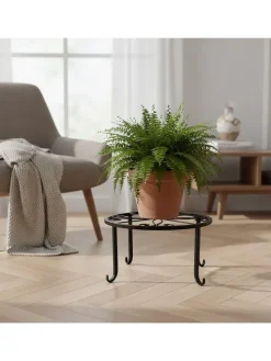 2x Blumenständer in Schwarz - (H)11 x Ø23 cm