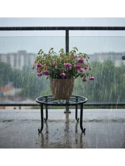 2x Blumenständer in Schwarz - (H)11 x Ø23 cm