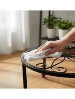 2x Blumenständer in Schwarz - (H)11 x Ø23 cm