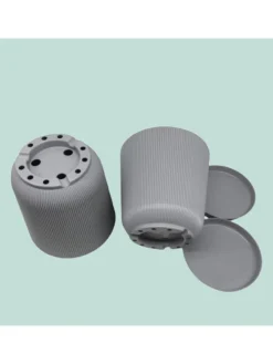 2x Blumentopf in Hellgrau - (H) 20 x Ø 20 cm