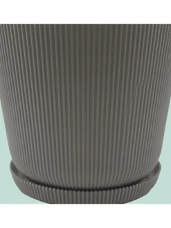 2x Blumentopf in Hellgrau - (H) 20 x Ø 20 cm