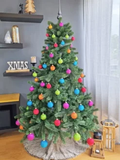 60x Eislack Christbaumkugeln Glas Kugeln versch. Größen in Bunt