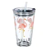 4x Glasbecher "Flamingo" in Transparent/ Pink - 450 ml