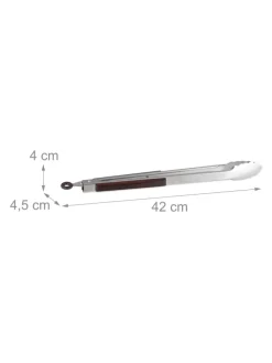 9x Grillzange in Silber