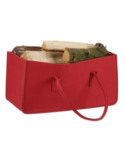 2x Kaminholztasche in Rot