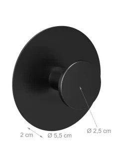 4x Klebehaken in Schwarz - Ø 5,5 cm