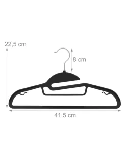 50x Kleiderbügel in Schwarz