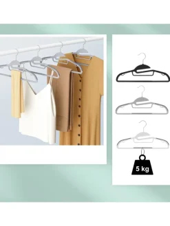 50x Kleiderbügel in Schwarz