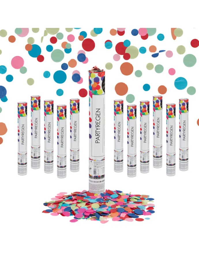 12x Party Popper in Bunt