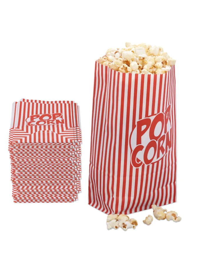 144x Popcorntüten in Rot/ Weiß