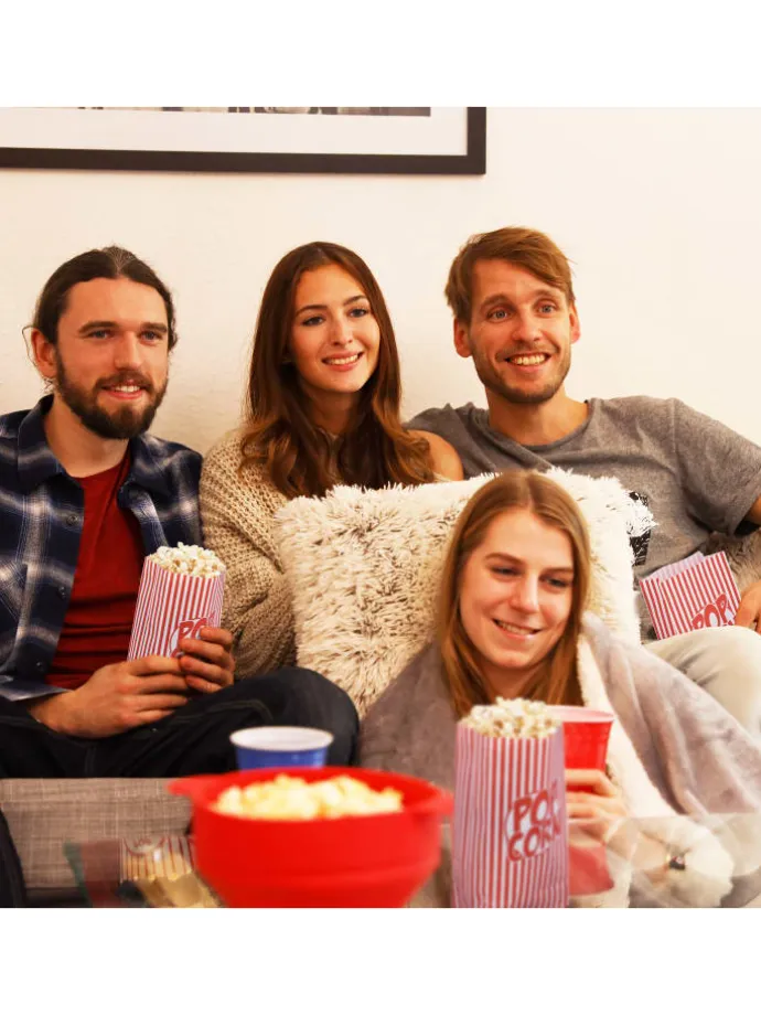 144x Popcorntüten in Rot/ Weiß