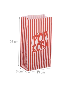 144x Popcorntüten in Rot/ Weiß