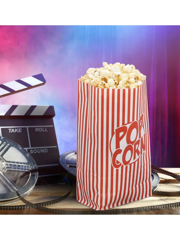 288x Popcorntüten in Rot-Weiß