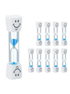 100x Sanduhr Zähneputzen in Weiß-Blau