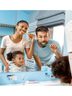 100x Sanduhr Zähneputzen in Weiß-Blau