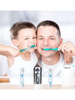 20x Sanduhr Zähneputzen in Weiß-Blau