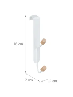 15x Türhaken in Weiß/Natur - (B)2 x (H)16 x (T)7 cm