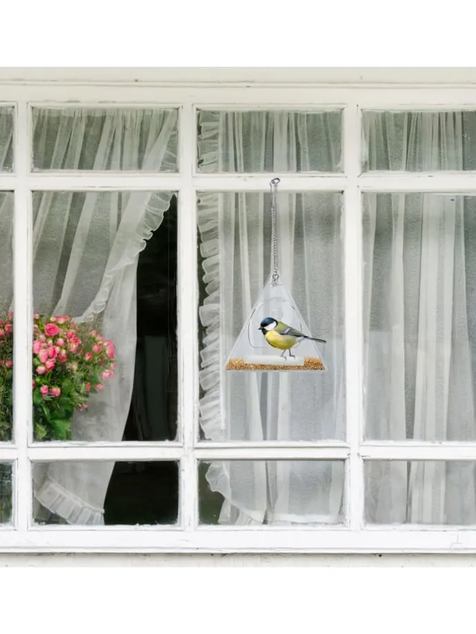 4x Vogelfutterhaus in Transparent