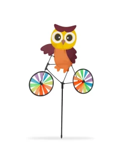 2x Windrad "Eule" in Bunt - (B)51,5 x (H)84,5 x (T)3 cm