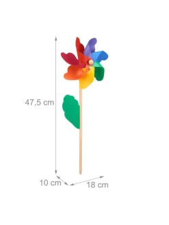 2x Windrad in Bunt - (B)18 x (H)47,5 x (T)8,5 cm