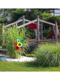 2x Windrad in Bunt - (B)37,5 x (H)74,5 x (T)14 cm