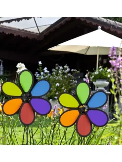 2x Windrad in Bunt - (B)27 x (H)66 x (T)7 cm