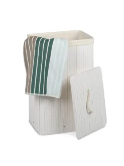 2x Wäschekorb in Braun/ Weiß - Je 83 l