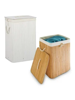 2x Wäschekorb in Natur/ Weiß - Je 83 l