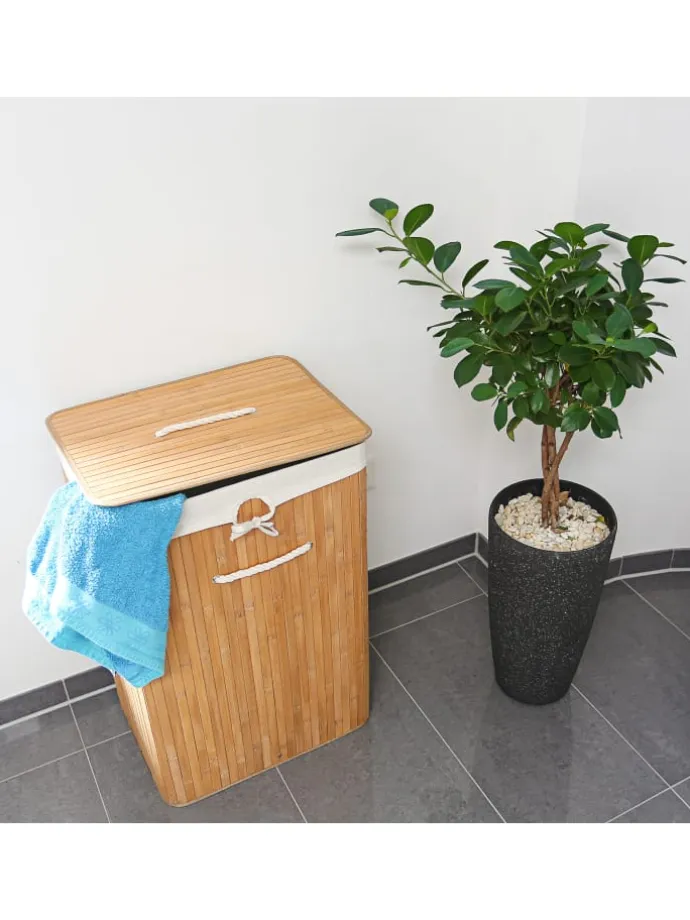 2x Wäschekorb in Natur/ Weiß - Je 83 l