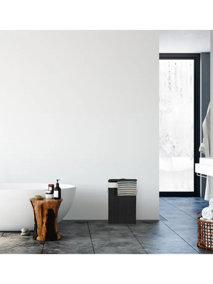 2x Wäschekorb in Natur/ Weiß - Je 83 l