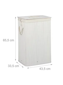 2x Wäschekorb in Natur/ Weiß - Je 83 l