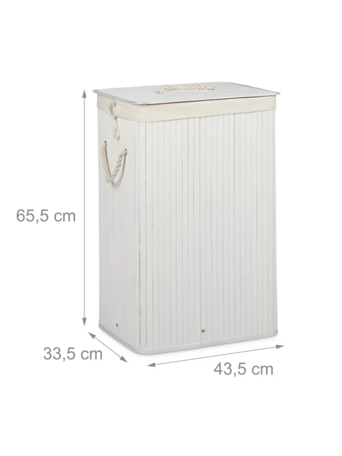 2x Wäschekorb in Natur/ Weiß - Je 83 l