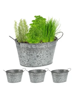 4x Zinkwanne in Silber - 4 l