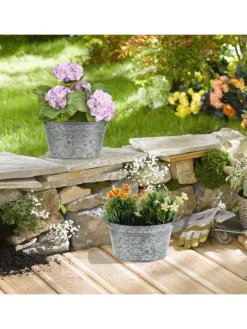 4x Zinkwanne in Silber - 4 l