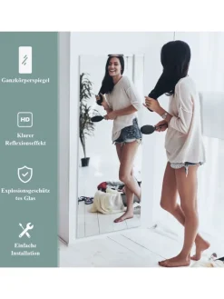 110x38cm Ganzkörperspiegel in Silber