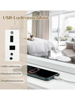 46x58cm Kosmetikspiegel mit Beleuchtung in Weiß