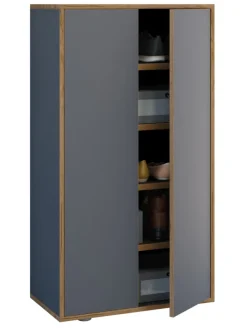 XL Holz Großer Schuhschrank Schuhkommode Salia B60 in Anthrazit