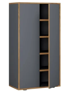 XL Holz Großer Schuhschrank Schuhkommode Salia B60 in Anthrazit