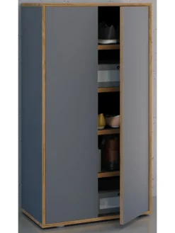 XL Holz Großer Schuhschrank Schuhkommode Salia B60 in Anthrazit