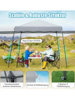 3x6m Faltpavillon in Grau